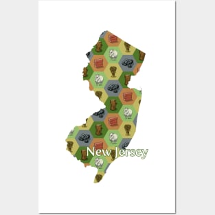 New Jersey State Map Board Games Posters and Art